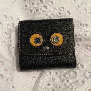 Coach Black Owl Motif Wallet